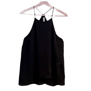 Lush Black Tiered Halter Top w/ Racerback - M